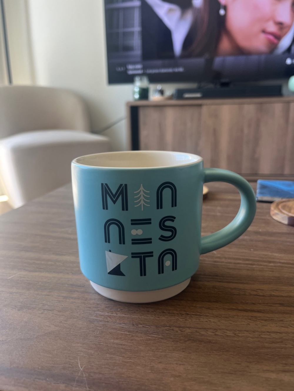 Light Blue Ceramic Minnesota Graphic Mug